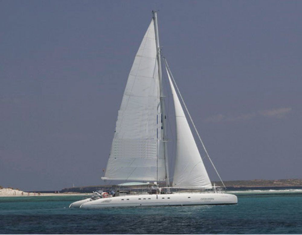 Catamaran sun cat up to 100 people for day charters ibiza